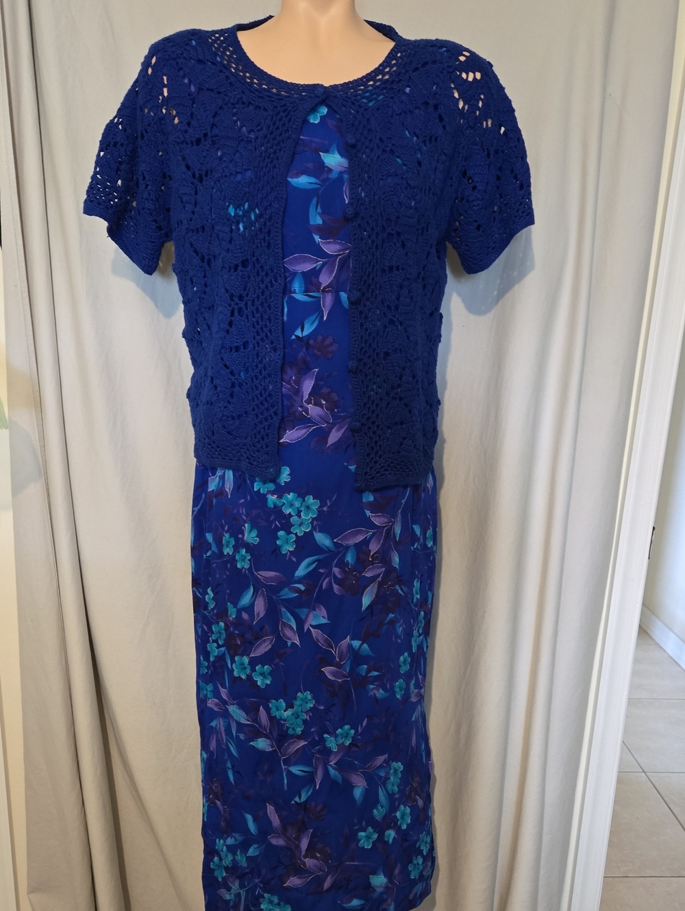 Vintage 2 Pc R & K Oringals Long Dress W/ Sweater